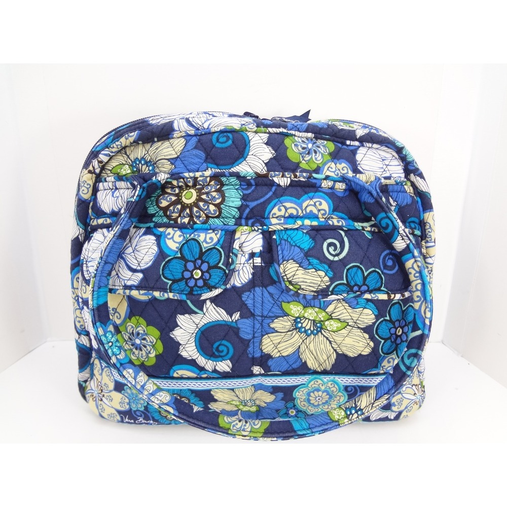 Vera Bradley Mod Floral Blue Floral Quilted Cotton Shoulder Bag Tote
